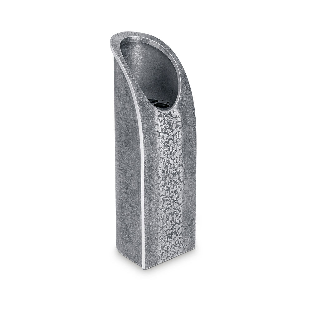 Grabvase in Pataina-Grau aus Aluminium gearbeitet Grabvase Aluminium grau