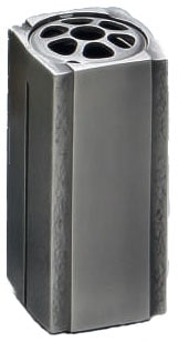 Grabvase eckig in Hellgrau aus Aluminium Grabvase eckig in Hellgrau aus Aluminium